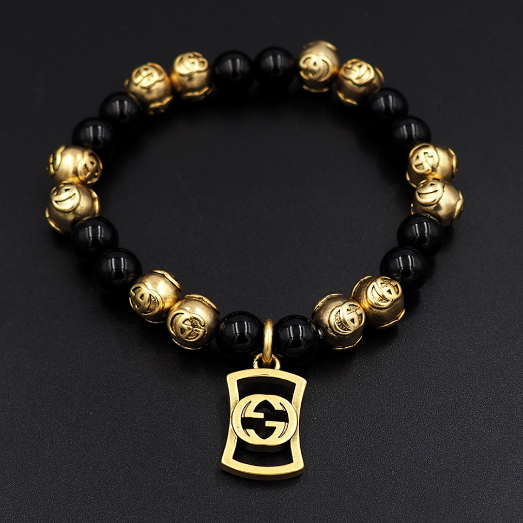 GGS056 Gucci Black beads bracelet with Identifier - ccjewelryacc