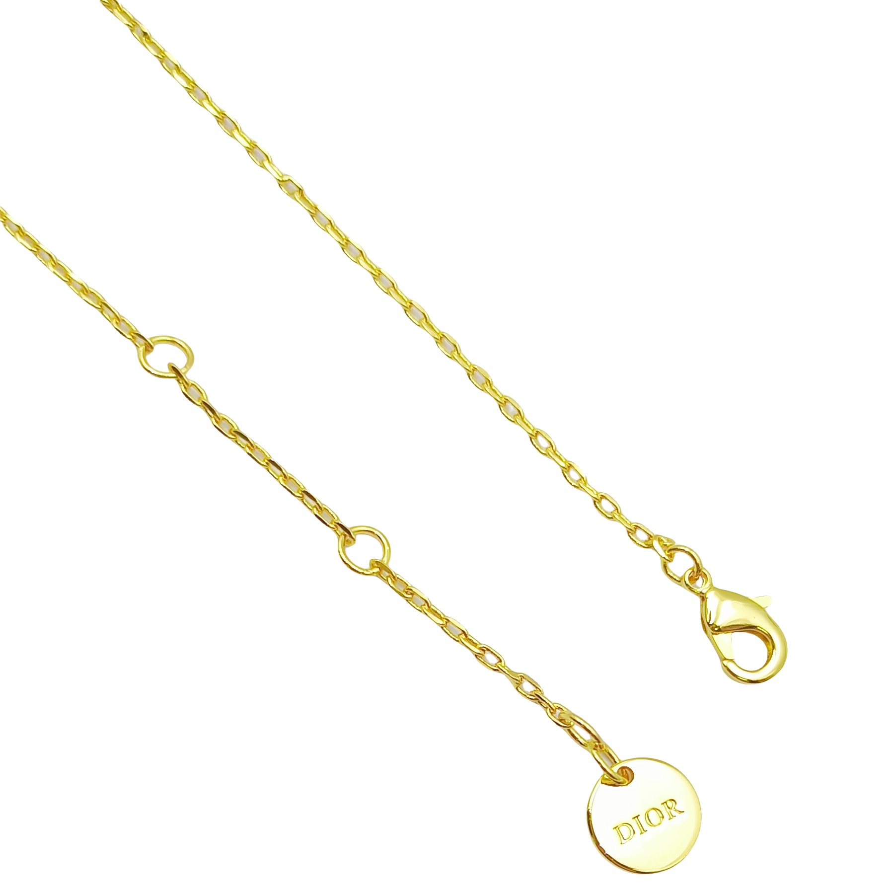 CDN044 Dior petit CD necklace in cyrstal and pearl - ccjewelryacc