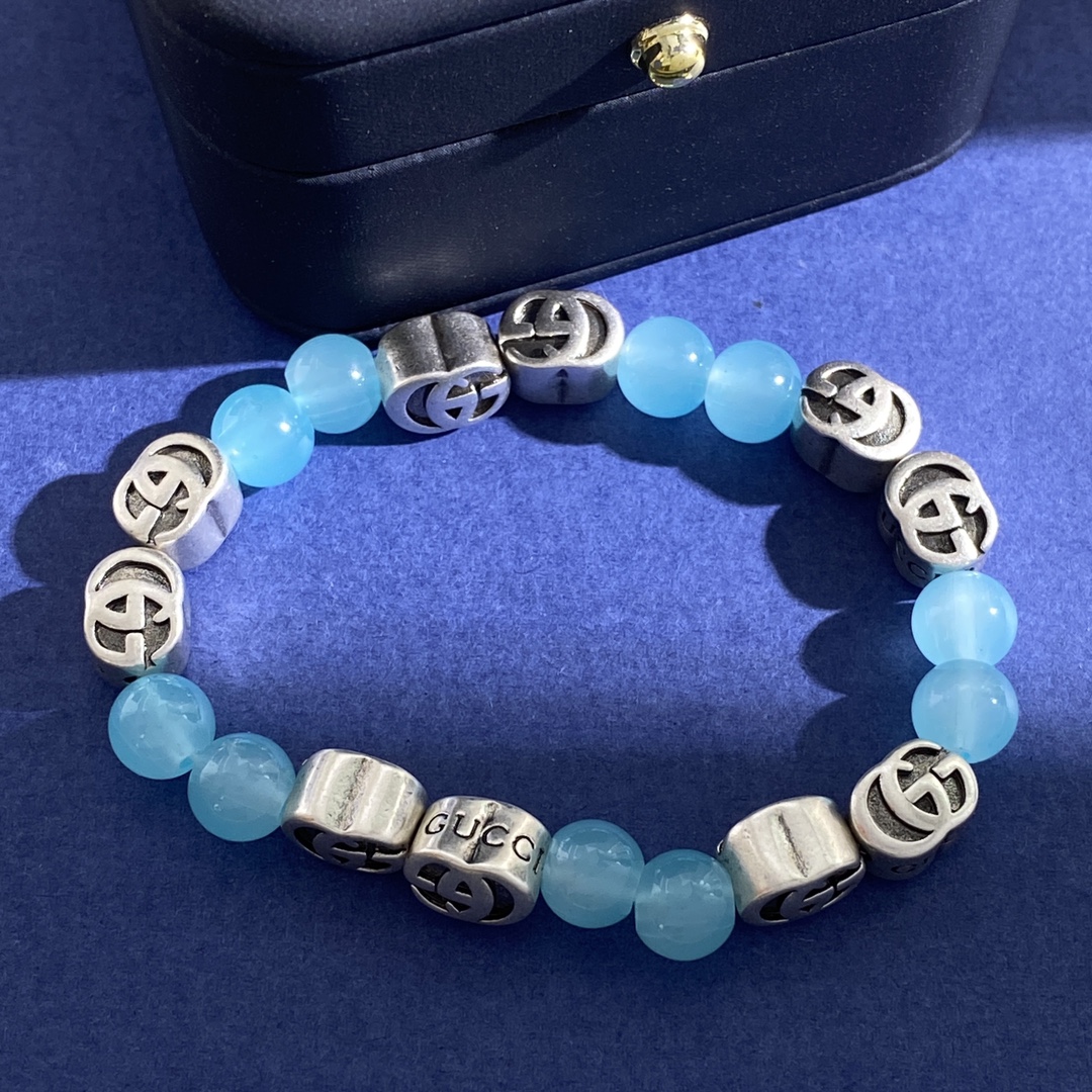 GGS054 Gucci charm bracelet silver For men women - ccjewelryacc