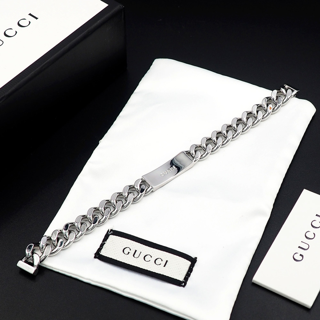 GGS057 Gucci Trademark enamel chain bracelet For men - ccjewelryacc