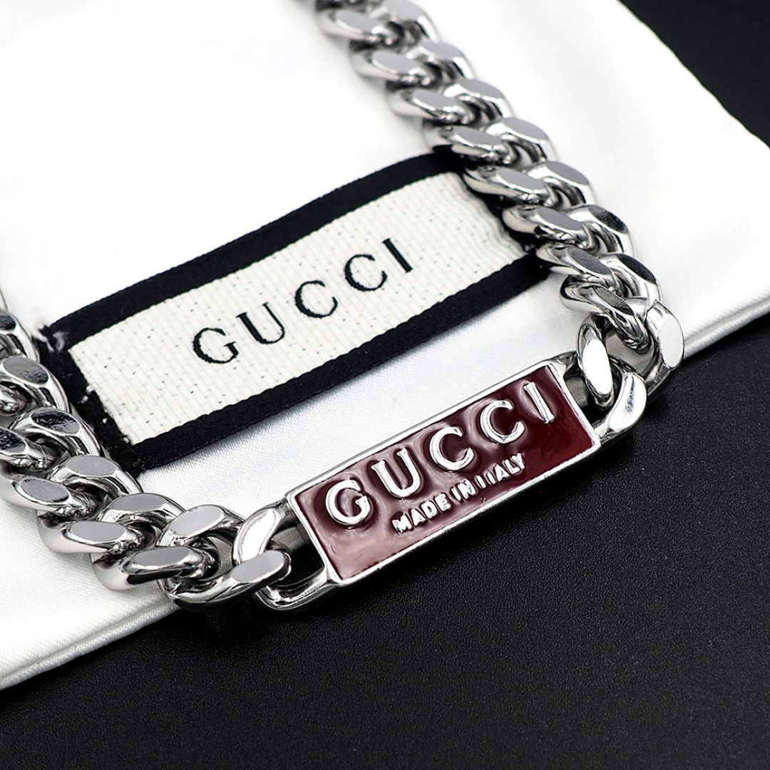 GGN061 Gucci Trademark enamel chain Necklace For men women - ccjewelryacc
