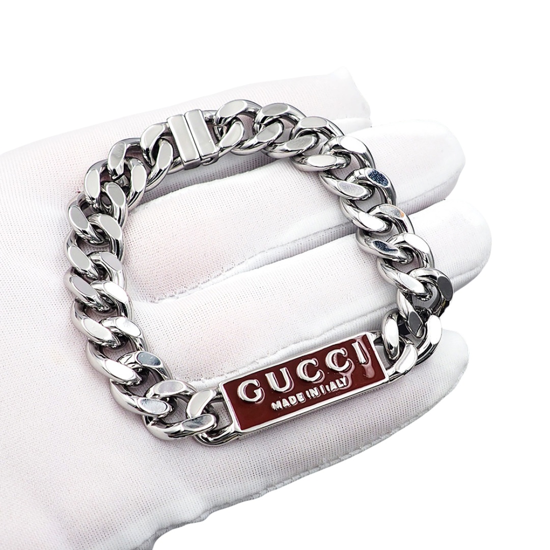 GGS057 Gucci Trademark enamel chain bracelet For men - ccjewelryacc