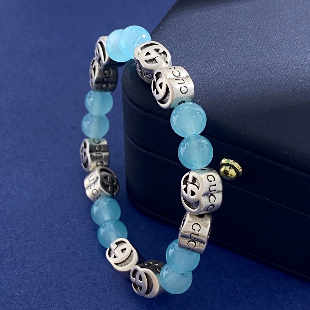 GGS054 Gucci charm bracelet silver For men women - ccjewelryacc