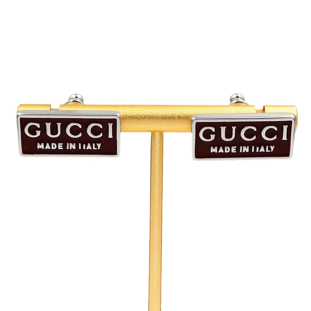 GGE141  Gucci Trademark enamel stud earrings - ccjewelryacc