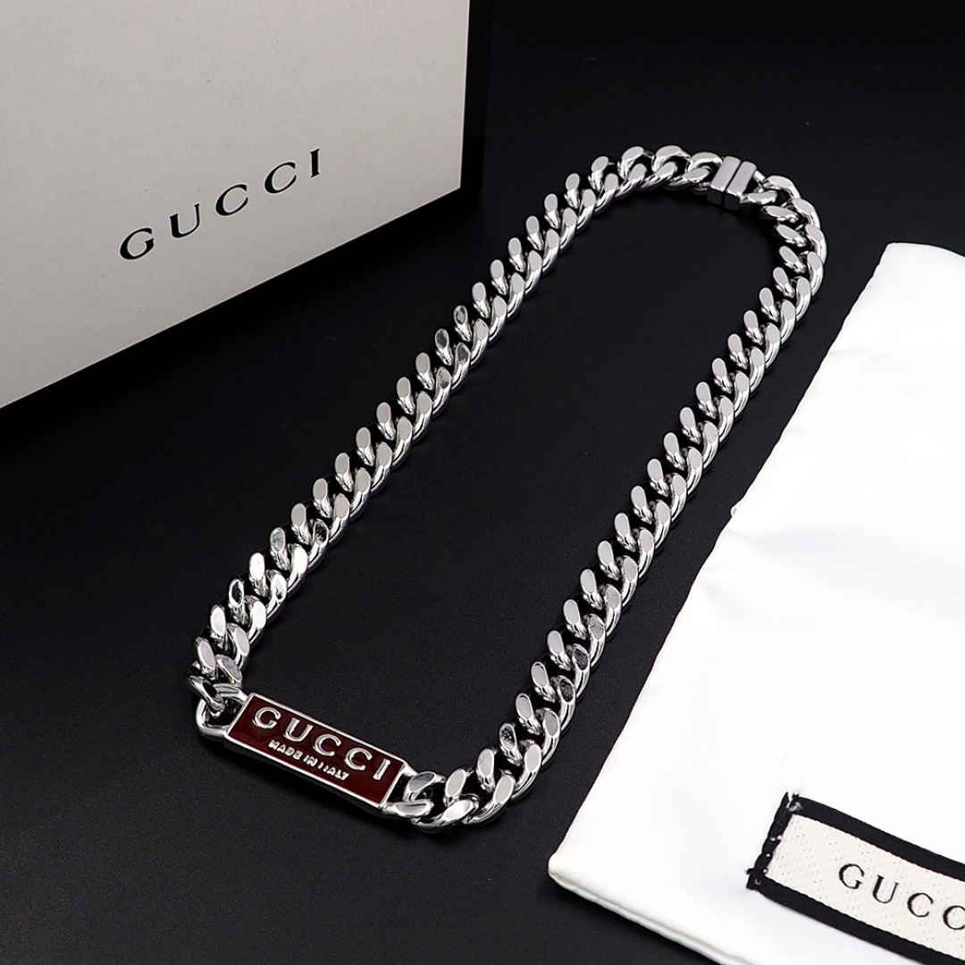 GGN061 Gucci Trademark enamel chain Necklace For men women - ccjewelryacc