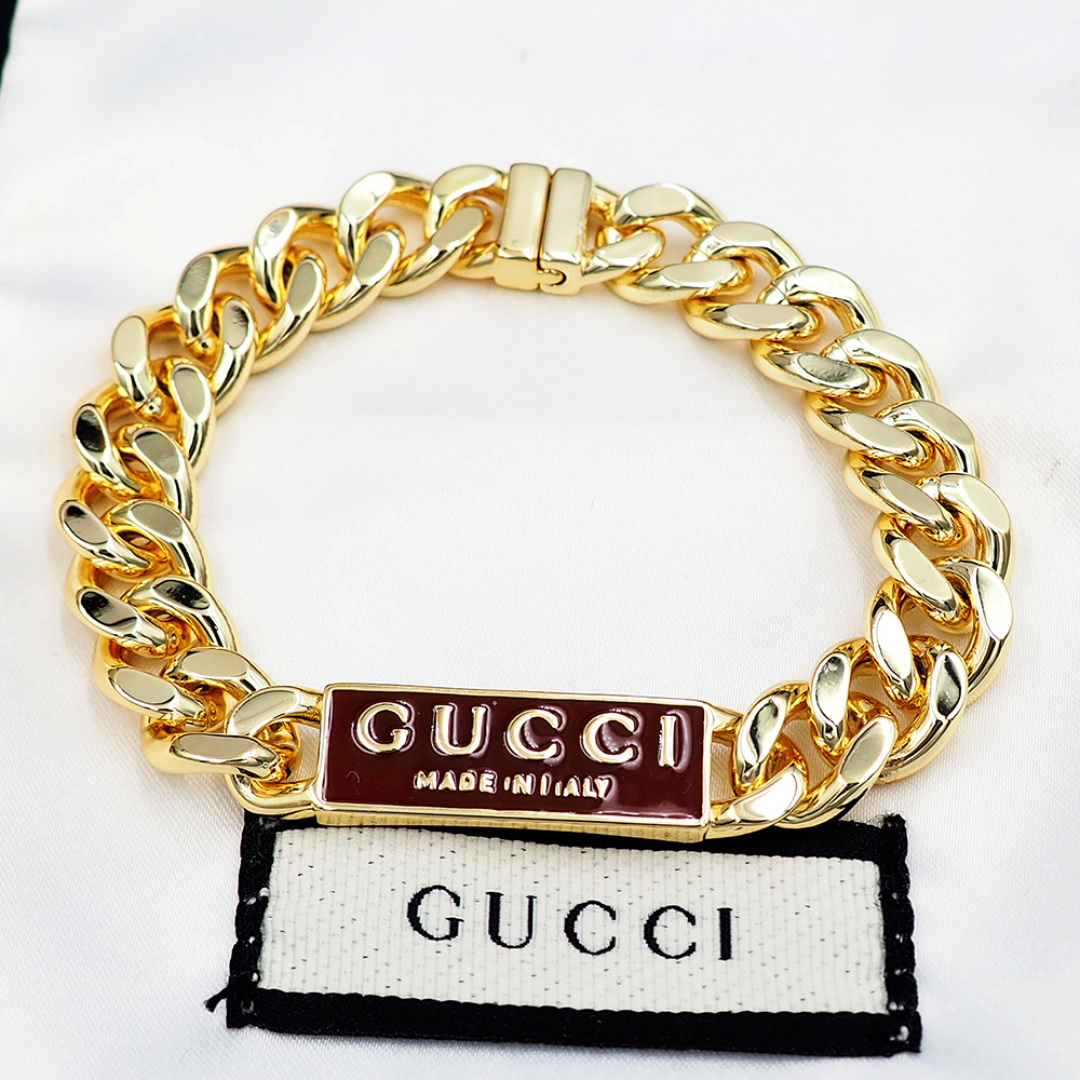 GGS057 Gucci Trademark enamel chain bracelet For men - ccjewelryacc