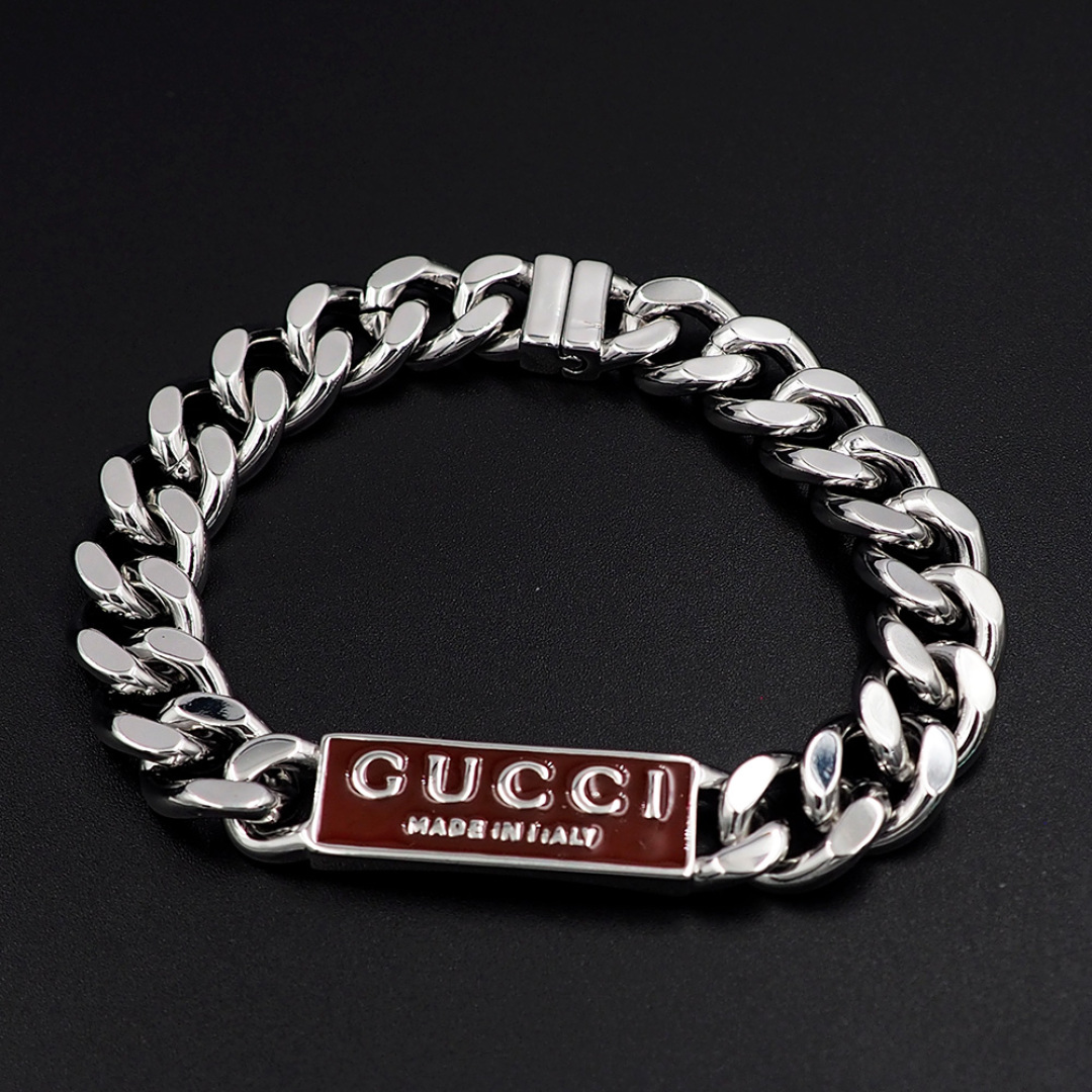 GGS057 Gucci Trademark enamel chain bracelet For men - ccjewelryacc