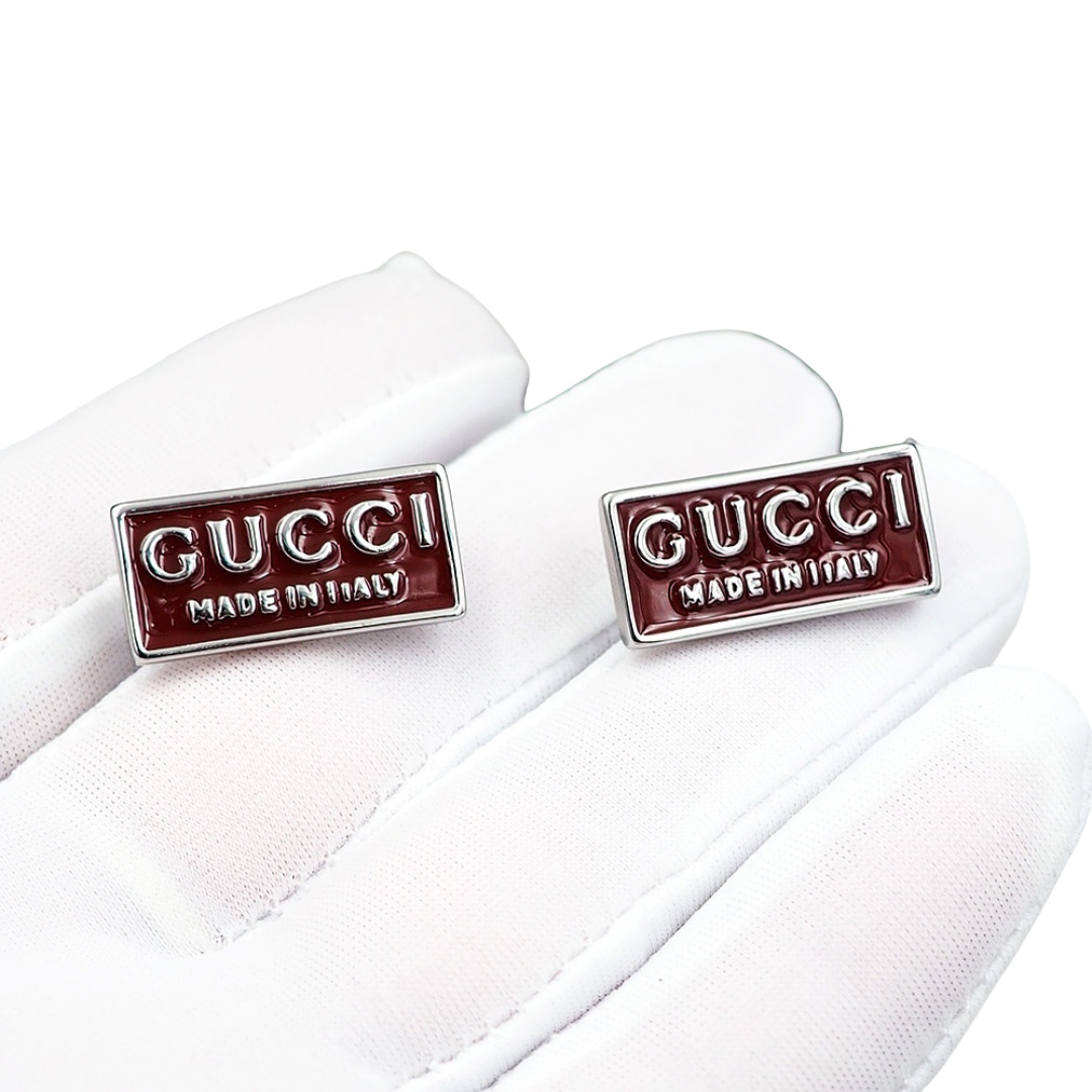 GGE141  Gucci Trademark enamel stud earrings - ccjewelryacc