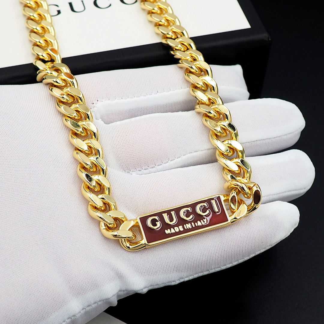 GGN061 Gucci Trademark enamel chain Necklace For men women - ccjewelryacc