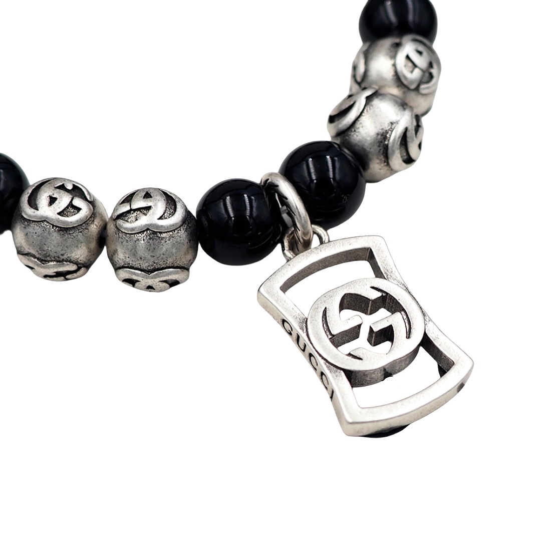 GGS056 Gucci Black beads bracelet with Identifier - ccjewelryacc