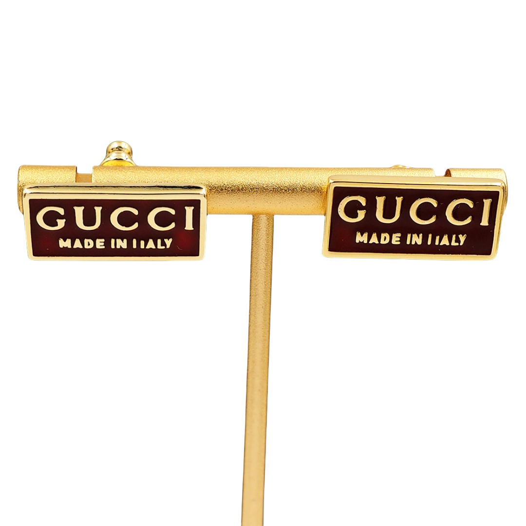 GGE141  Gucci Trademark enamel stud earrings - ccjewelryacc