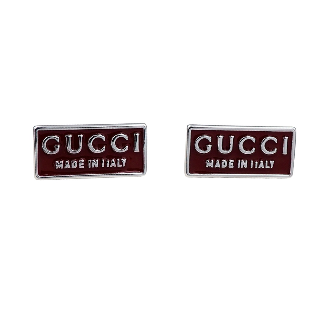 GGE141  Gucci Trademark enamel stud earrings - ccjewelryacc