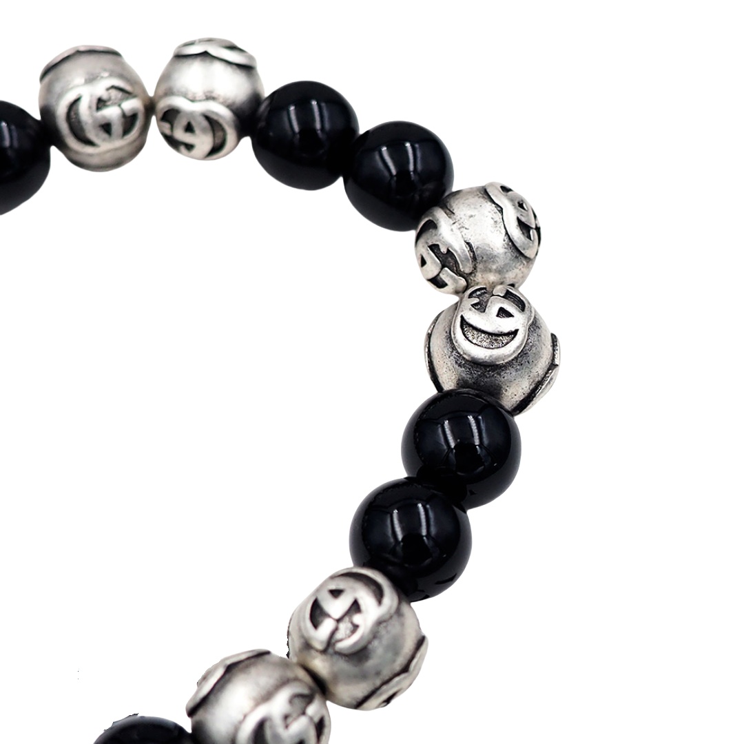 GGS056 Gucci Black beads bracelet with Identifier - ccjewelryacc