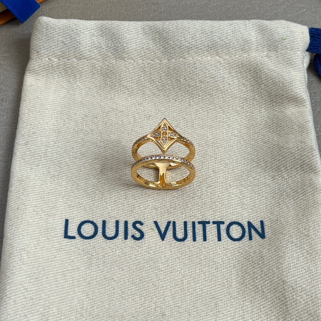 LVR021 LV Idylle Blossom Two-Row Ring - ccjewelryacc