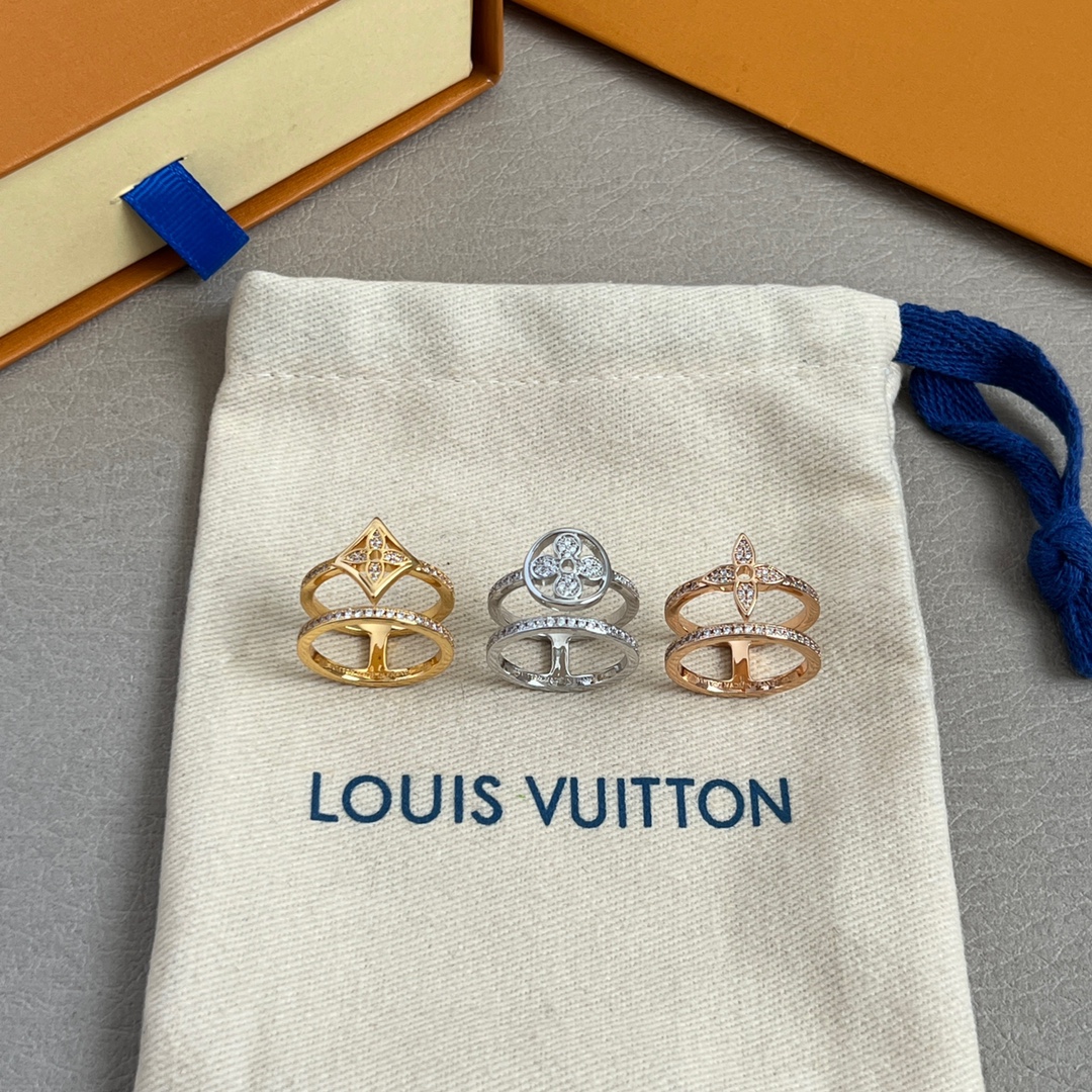 LVR021 LV Idylle Blossom Two-Row Ring - ccjewelryacc