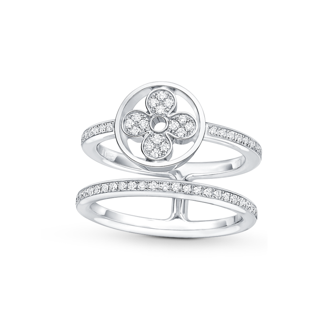 LVR021 LV Idylle Blossom Two-Row Ring - ccjewelryacc
