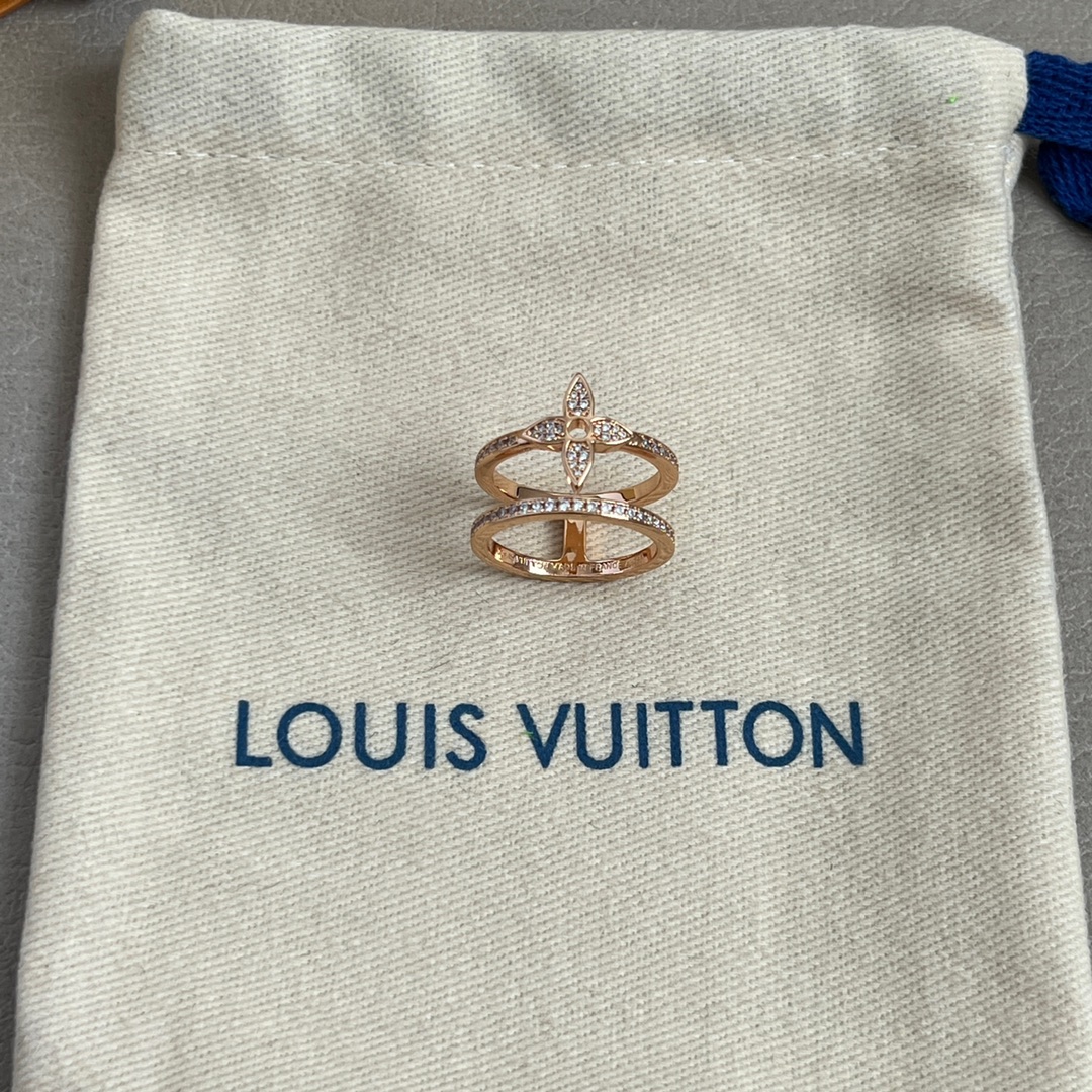LVR021 LV Idylle Blossom Two-Row Ring - ccjewelryacc