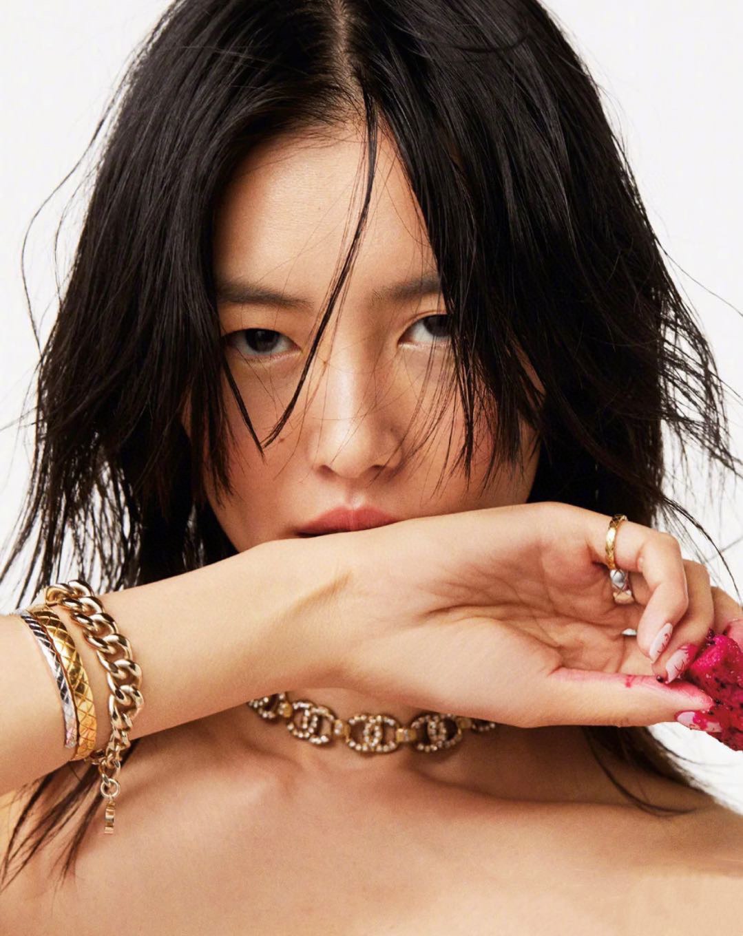 CCN138 Full crystal cc logo choker necklace - ccjewelryacc