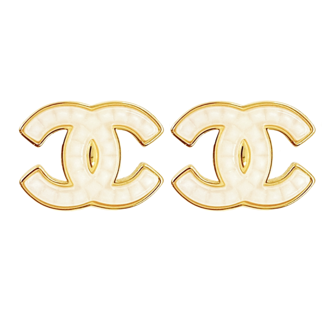 CCE697 24A Métiers d’art Collection White Quilted resin hook earring - ccjewelryacc