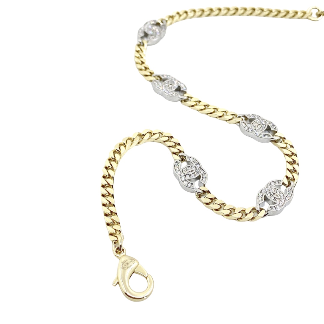 CCN031 Chanel crystal cc motifs choker - ccjewelryacc