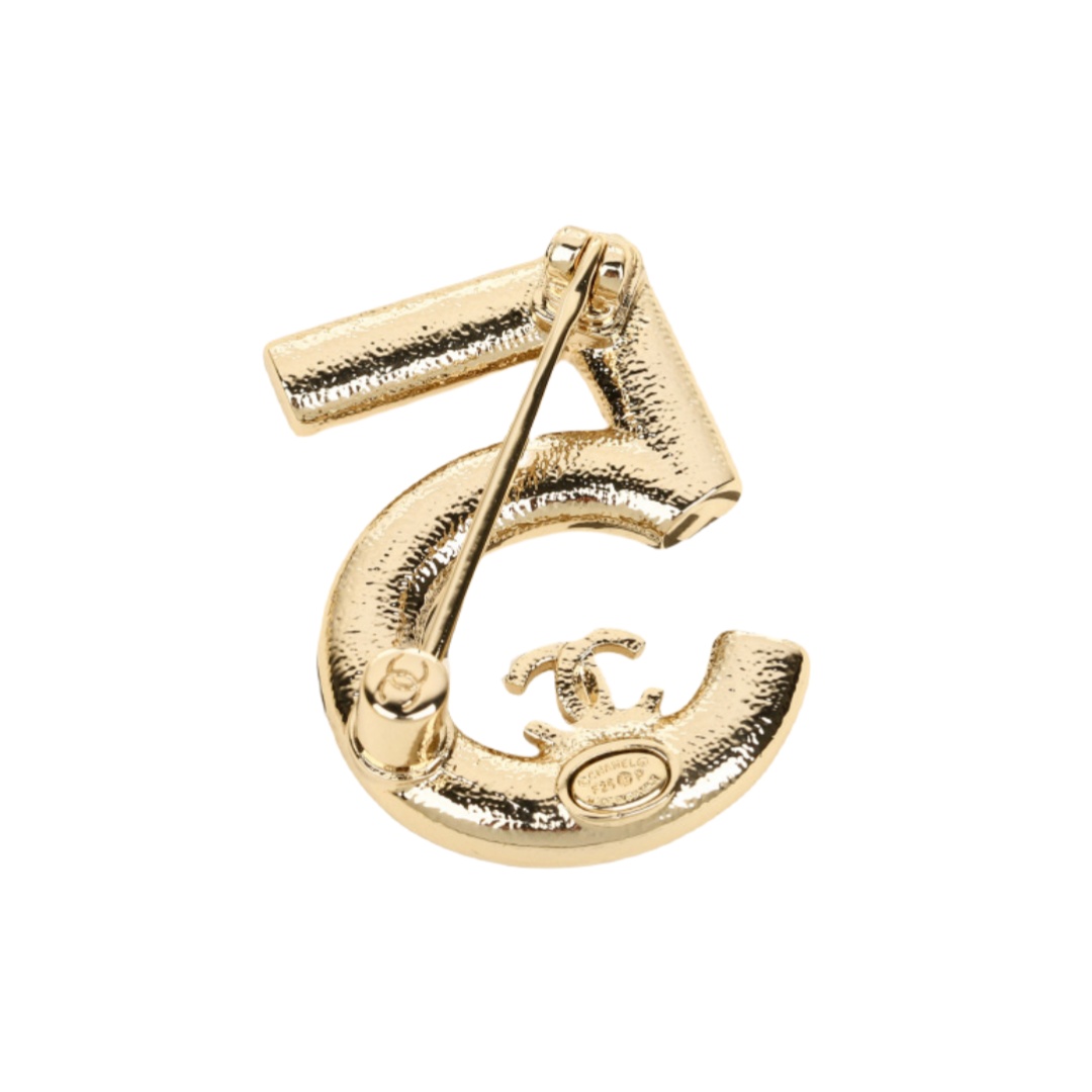 BCB324 Chanel 25 heart star No 5 brooch pin - ccjewelryacc