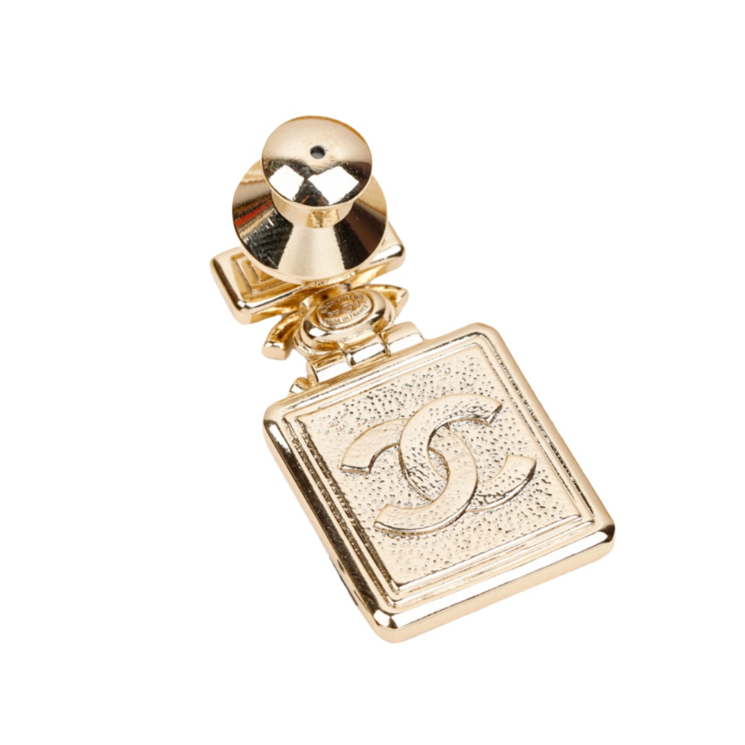 BCB476 Full crystal cc logo diamond perfume bottle brooch pin - ccjewelryacc