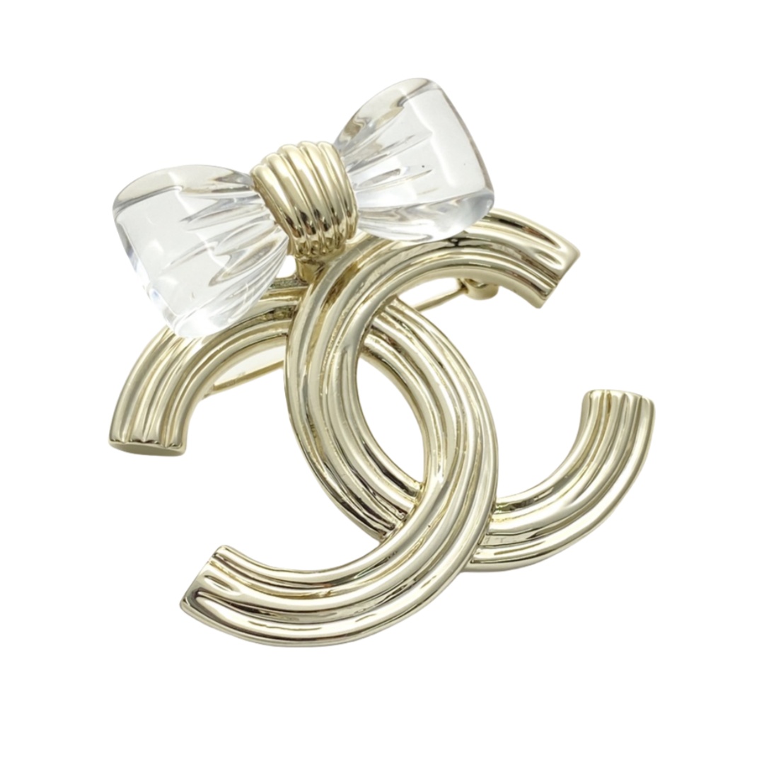 BCB282 Chanel Bow and cc brooch pin - ccjewelryacc