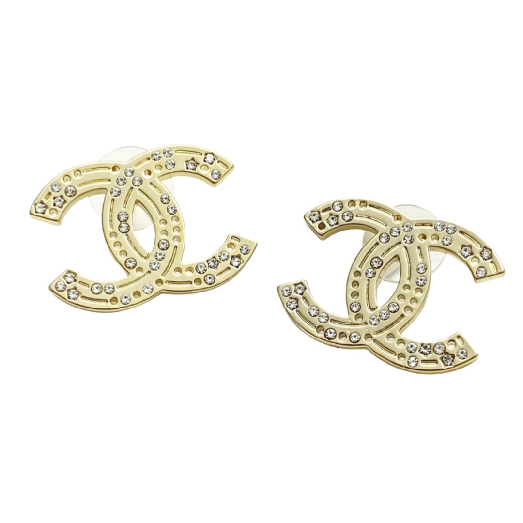 CCE301 Double cc chanel earrings - ccjewelryacc