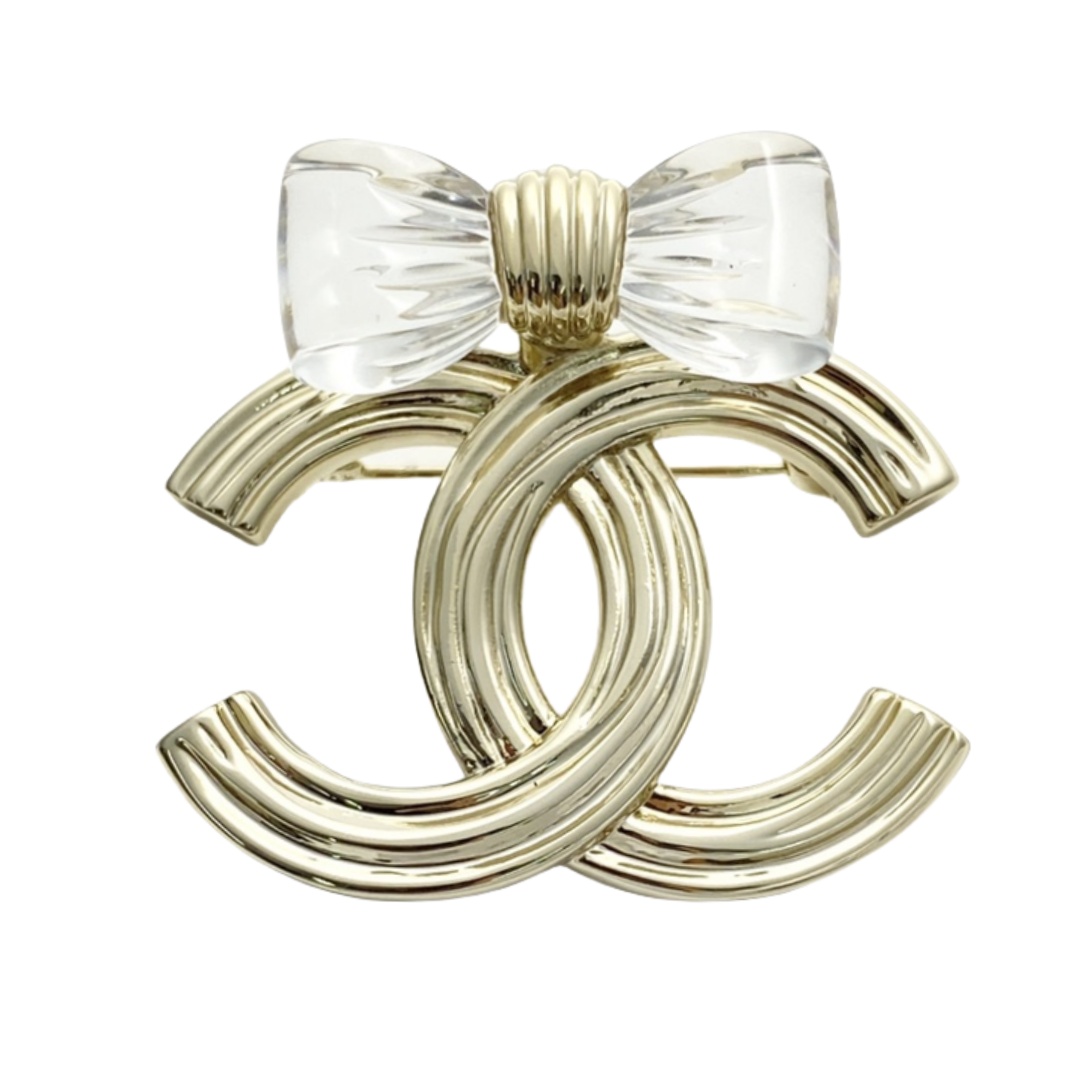 BCB282 Chanel Bow and cc brooch pin - ccjewelryacc