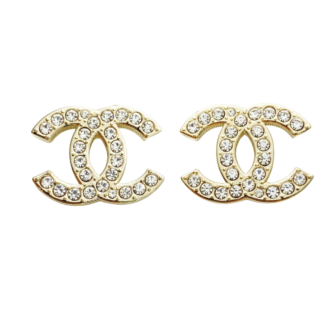 CCE293 Chanel crystal cc earrings - ccjewelryacc