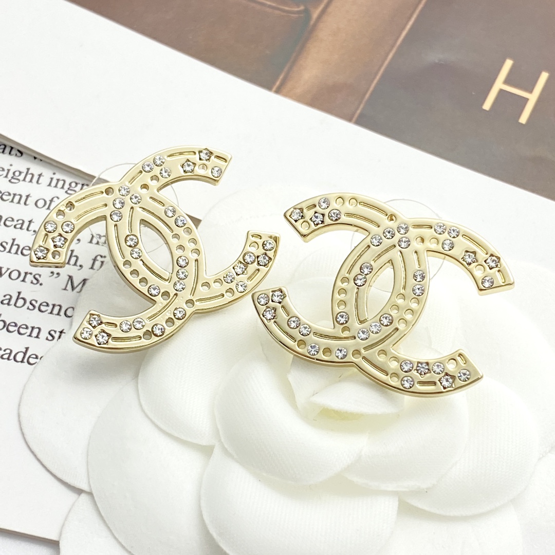 CCE301 Double cc chanel earrings - ccjewelryacc