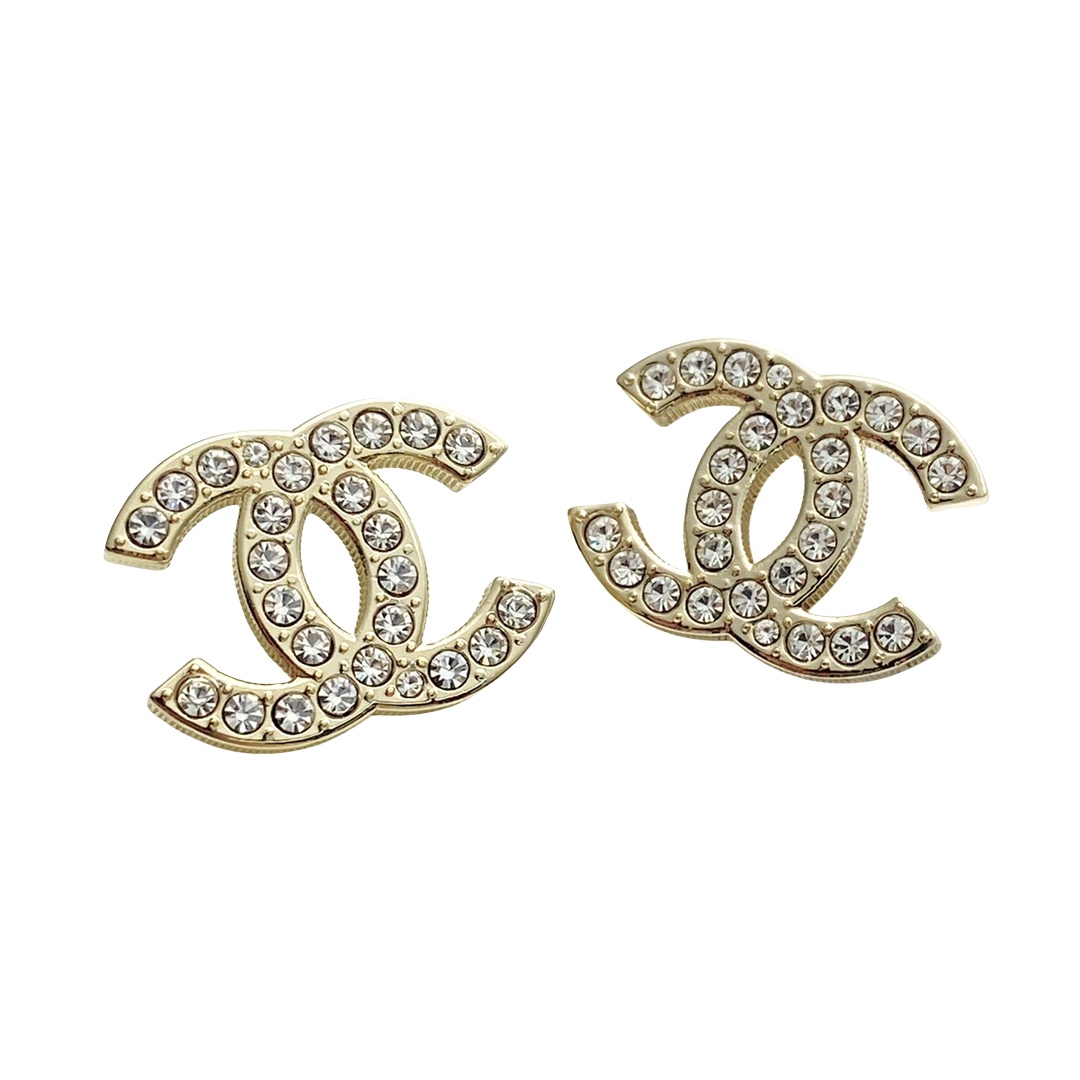 CCE293 Chanel crystal cc earrings - ccjewelryacc