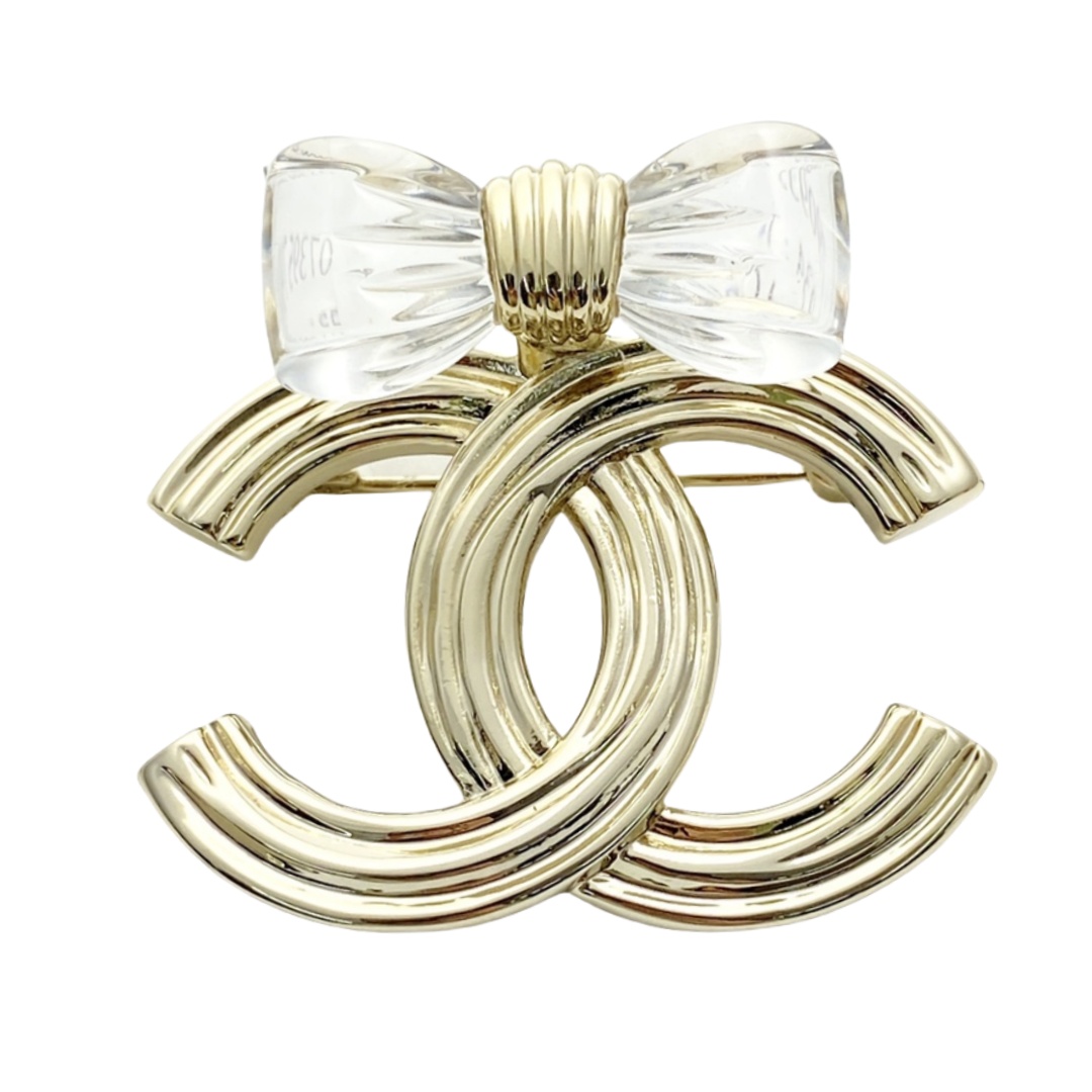 BCB282 Chanel Bow and cc brooch pin - ccjewelryacc