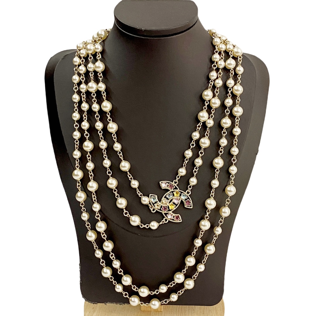 CCL094 Chanel necklace pearl long - ccjewelryacc