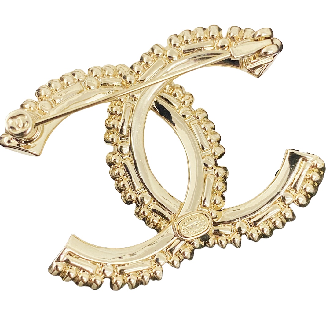 BCB123 100th anniversary crystal and pearl cc Brooch pin - ccjewelryacc