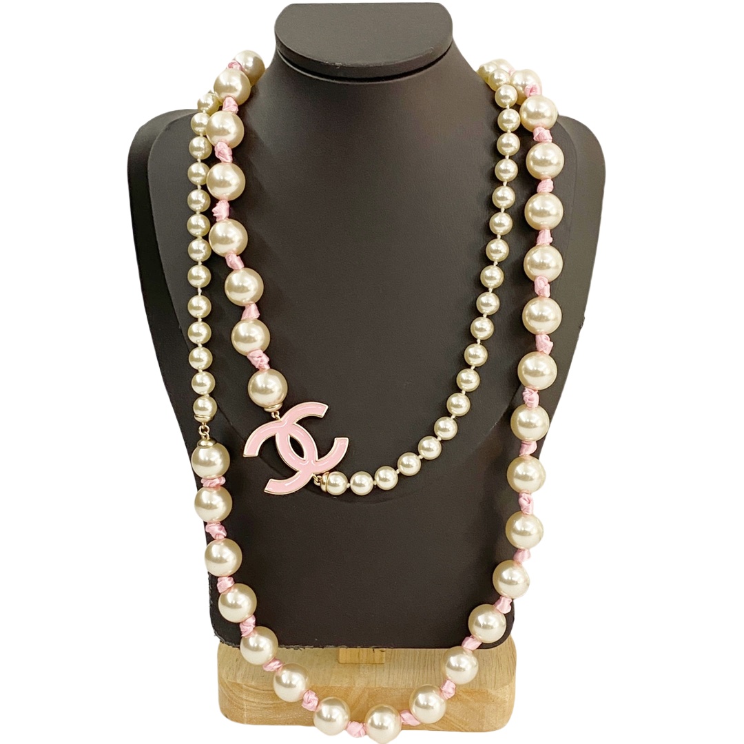 CCL096 Chanel necklace pearl long - ccjewelryacc