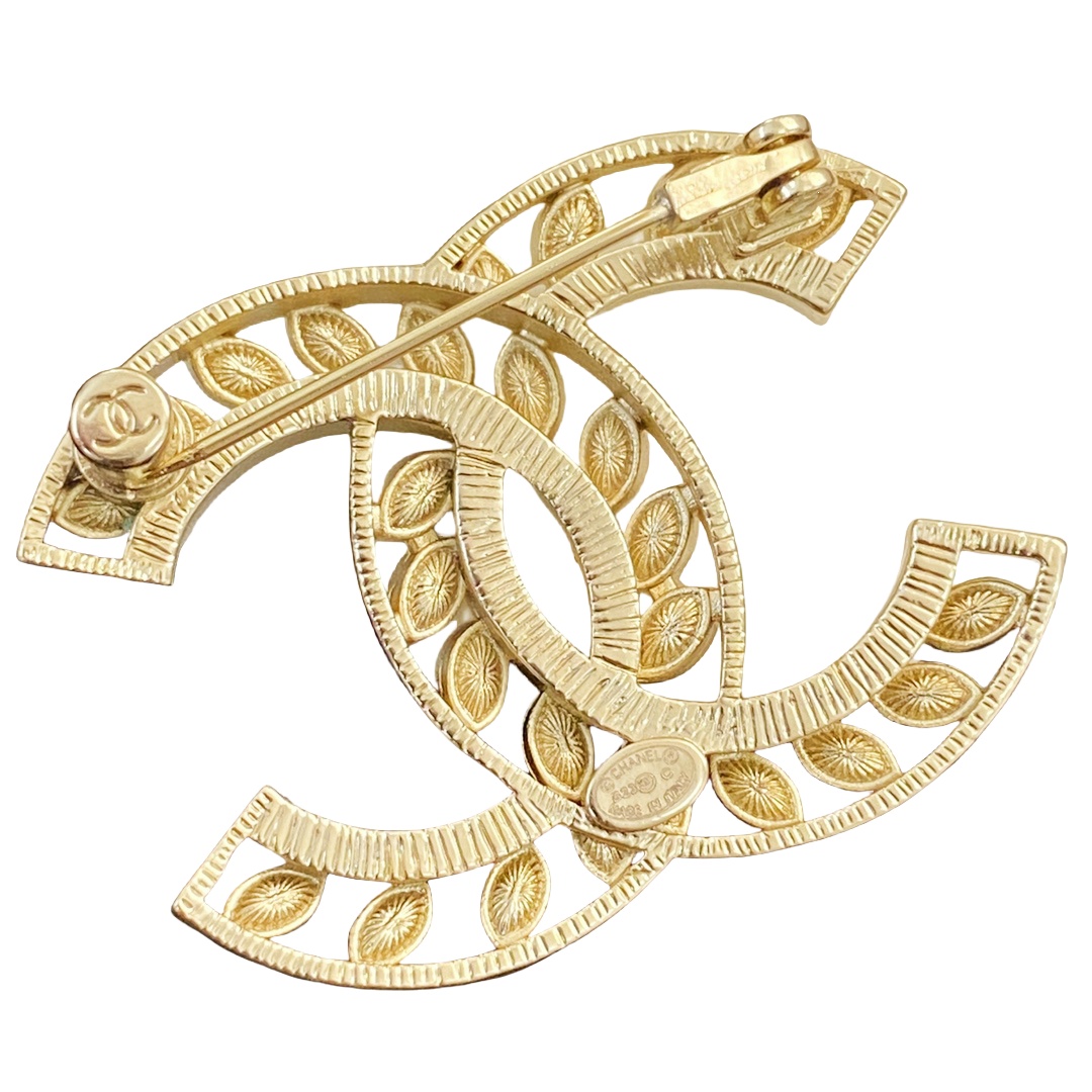BCB020 CC Crystal Brooch Gold - ccjewelryacc
