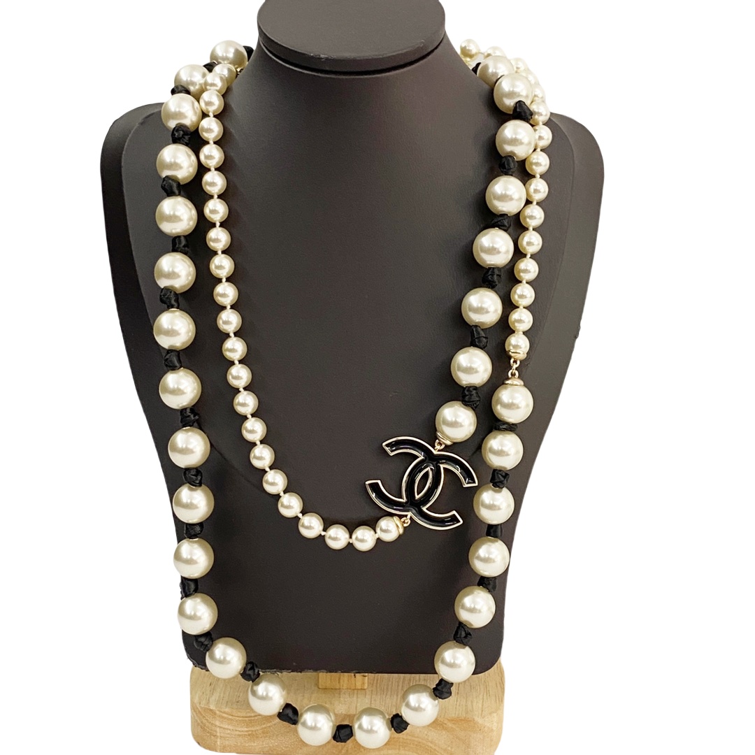 CCL096 Chanel necklace pearl long - ccjewelryacc