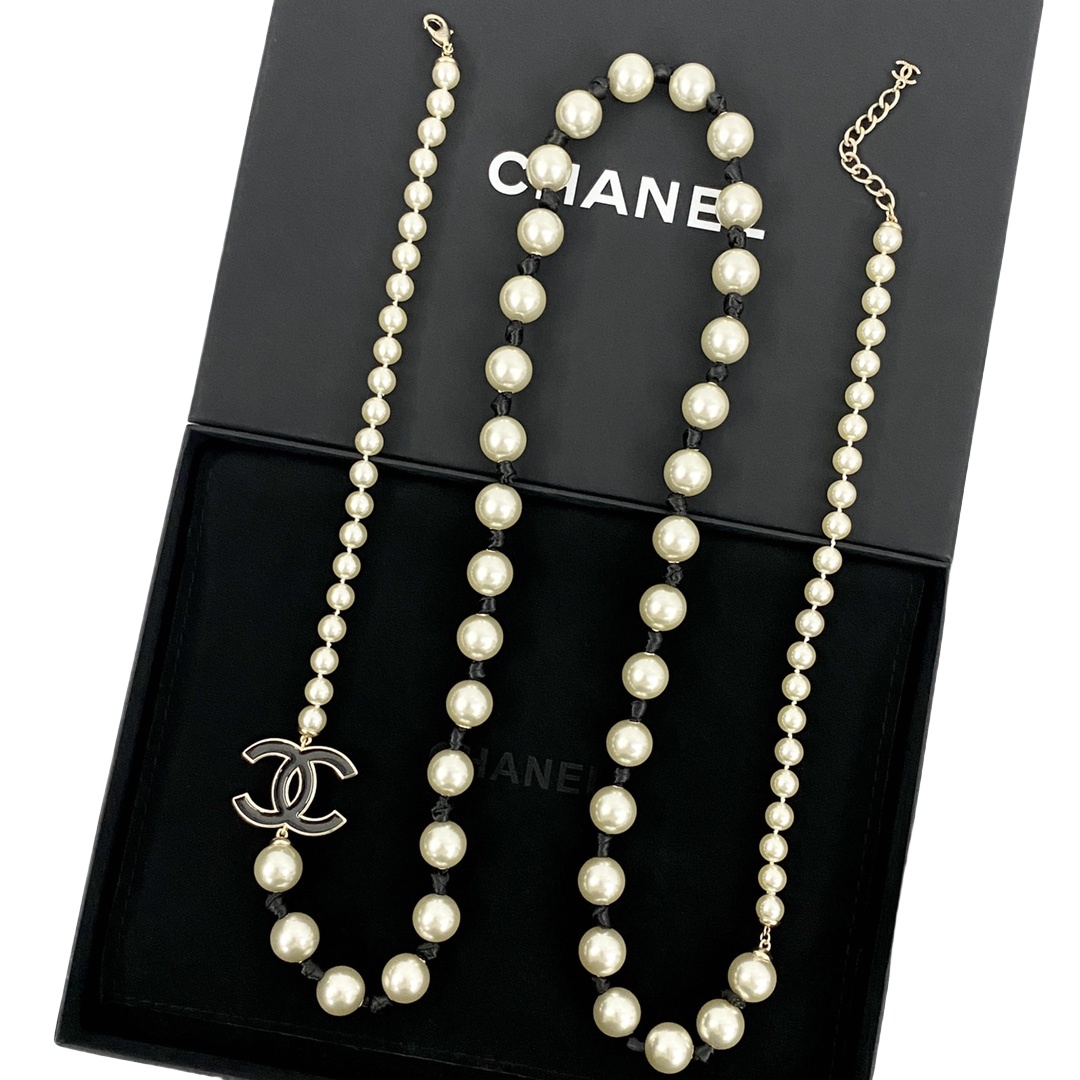 CCL096 Chanel necklace pearl long - ccjewelryacc