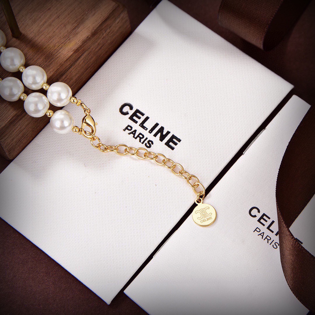 CLN005 celine pearl necklace - ccjewelryacc