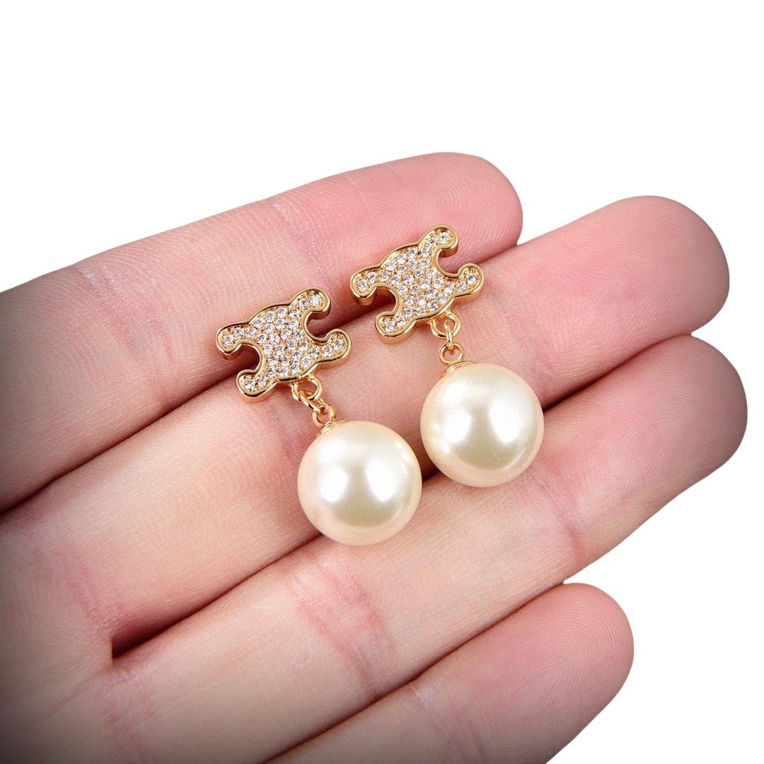 CLE088 celine earrings pearl - ccjewelryacc