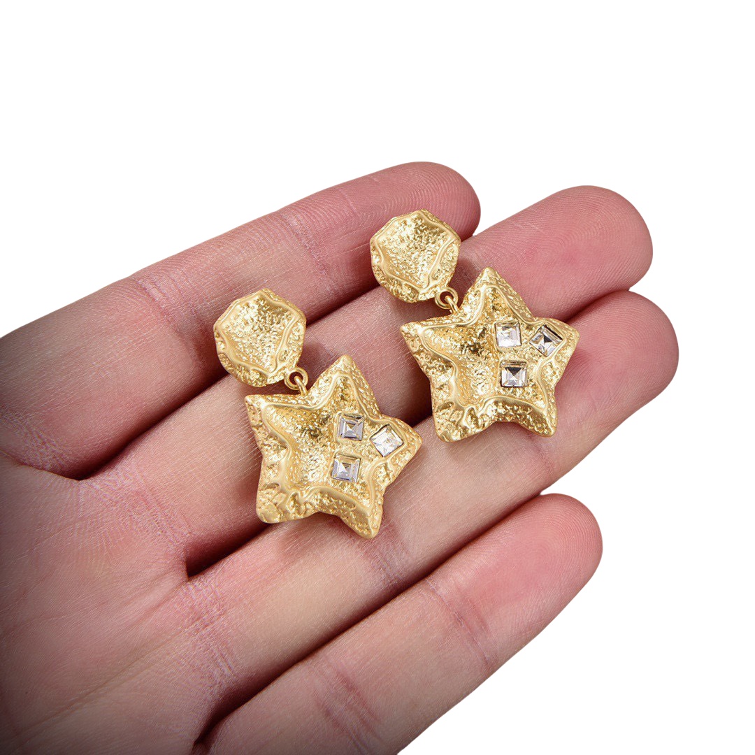 CLE084 Celine Act de Triomphe star drop earrings - ccjewelryacc