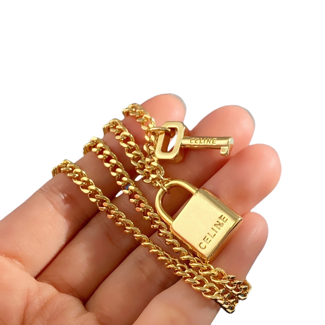 CLN011 celine lock necklace - ccjewelryacc