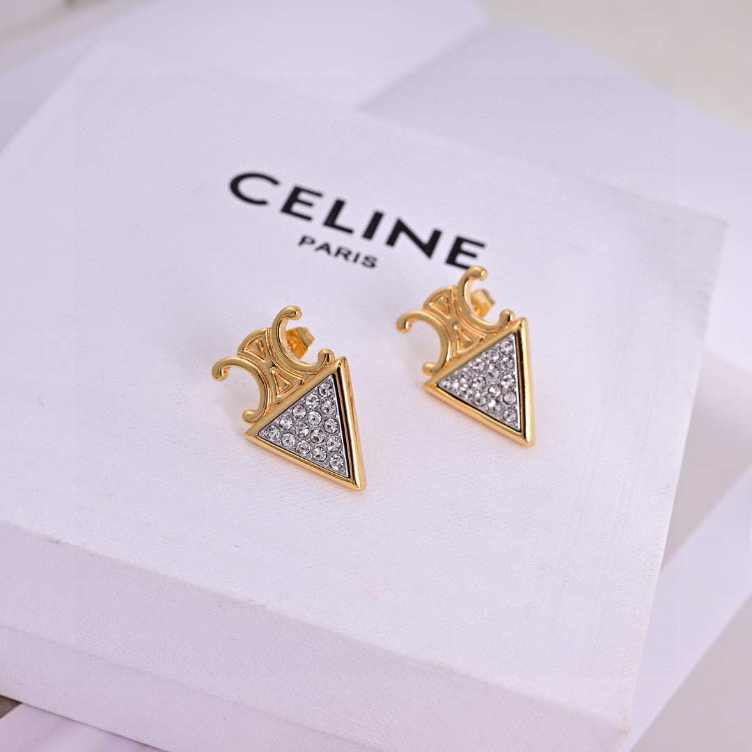 CLE085 Celine Act de Triomphe crystal earrings - ccjewelryacc