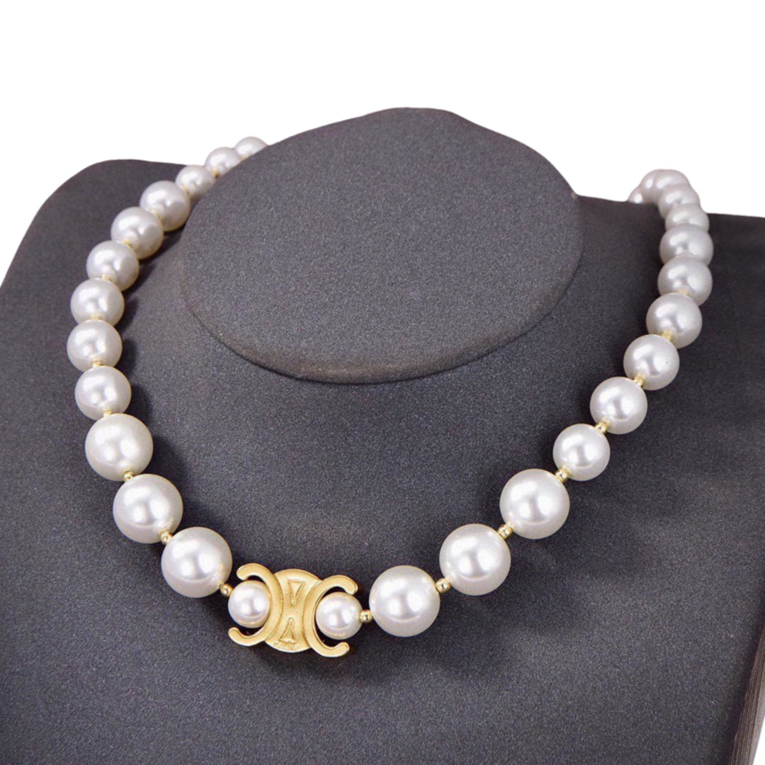 CLN006 celine pearl necklace - ccjewelryacc