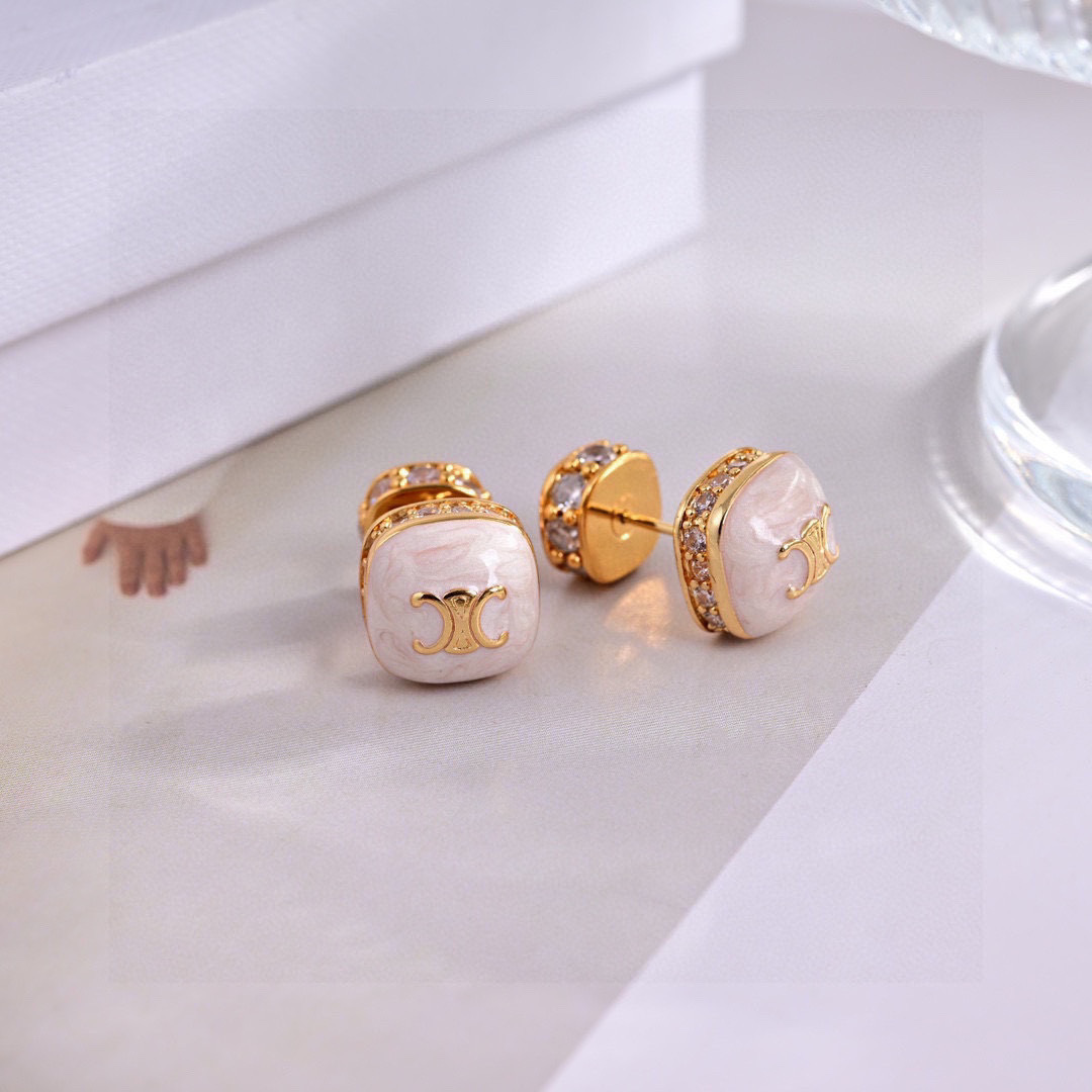 CLE080 Ciline Act de Triomphe enamel Iconic stud earring - ccjewelryacc