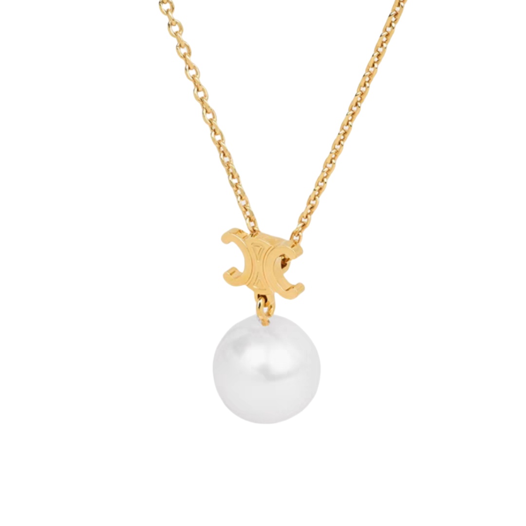 CLN015 celine pearl pendant necklace - ccjewelryacc