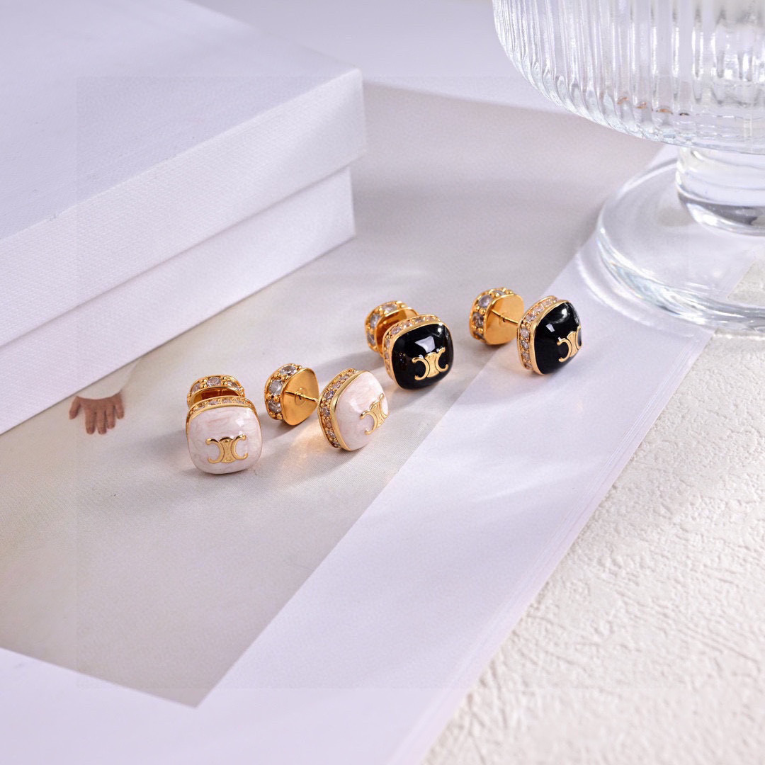 CLE080 Ciline Act de Triomphe enamel Iconic stud earring - ccjewelryacc