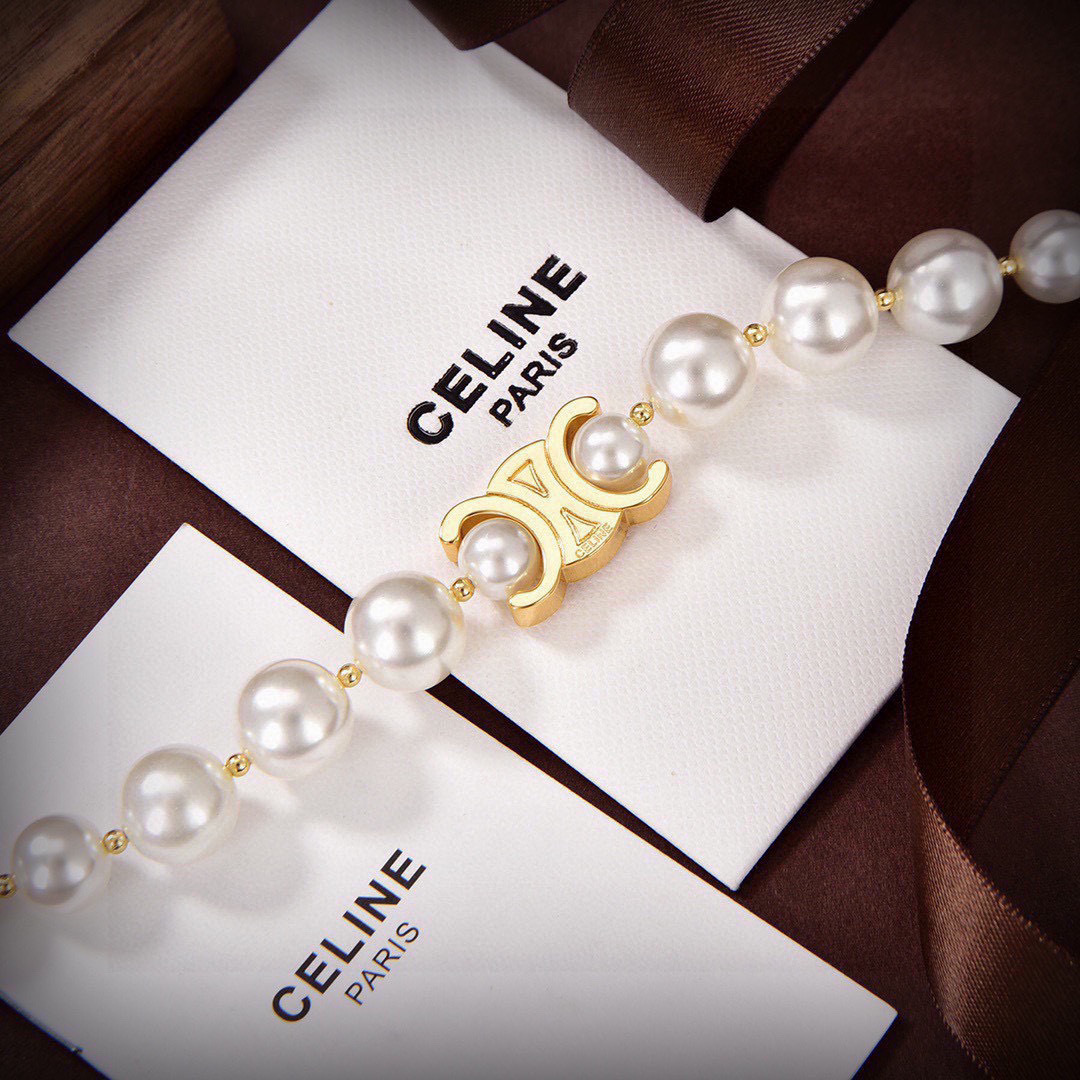 CLN006 celine pearl necklace - ccjewelryacc
