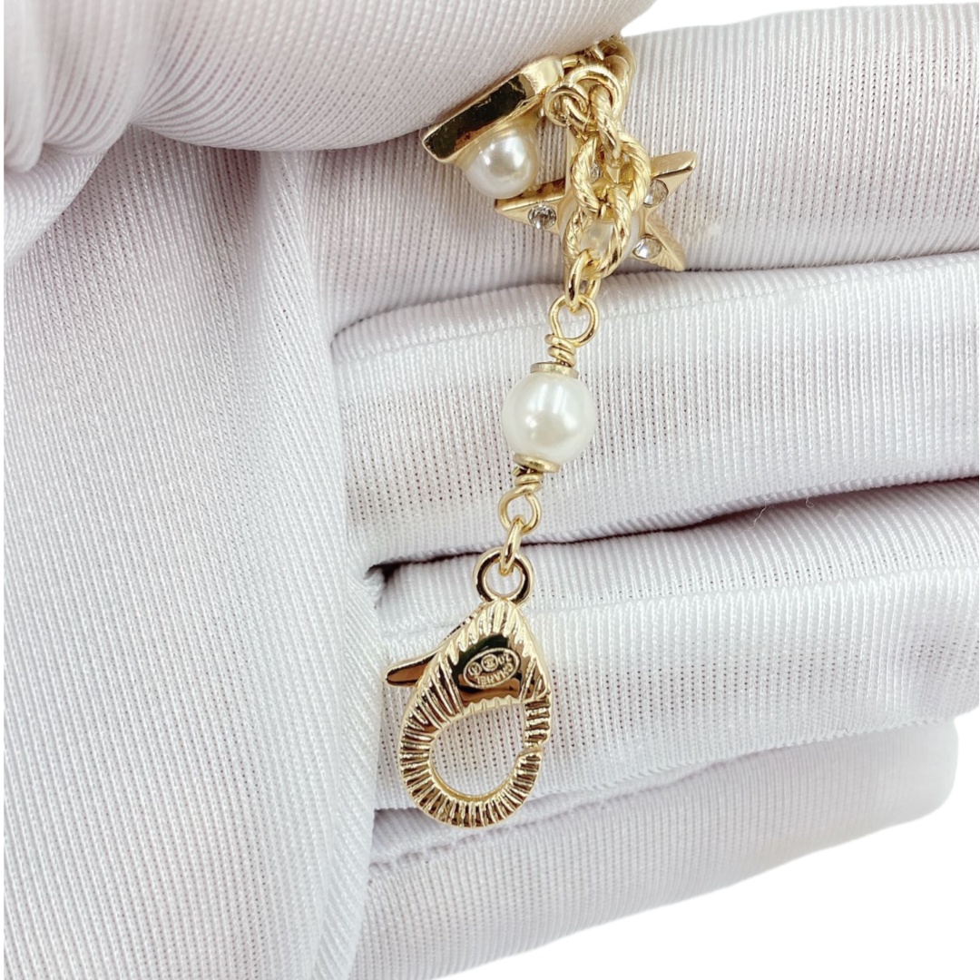 CCS015 Chanel star heart No 5 pearl charms bracelet - ccjewelryacc